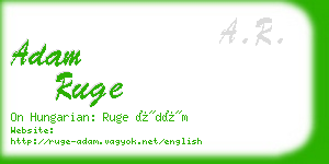 adam ruge business card